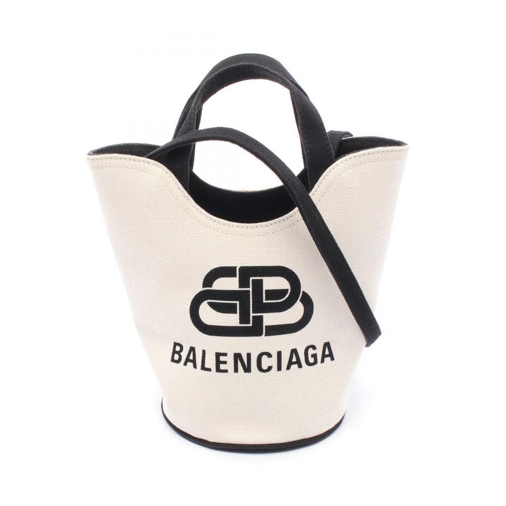 Balenciaga New Wave XS Handbag Canvas White Black